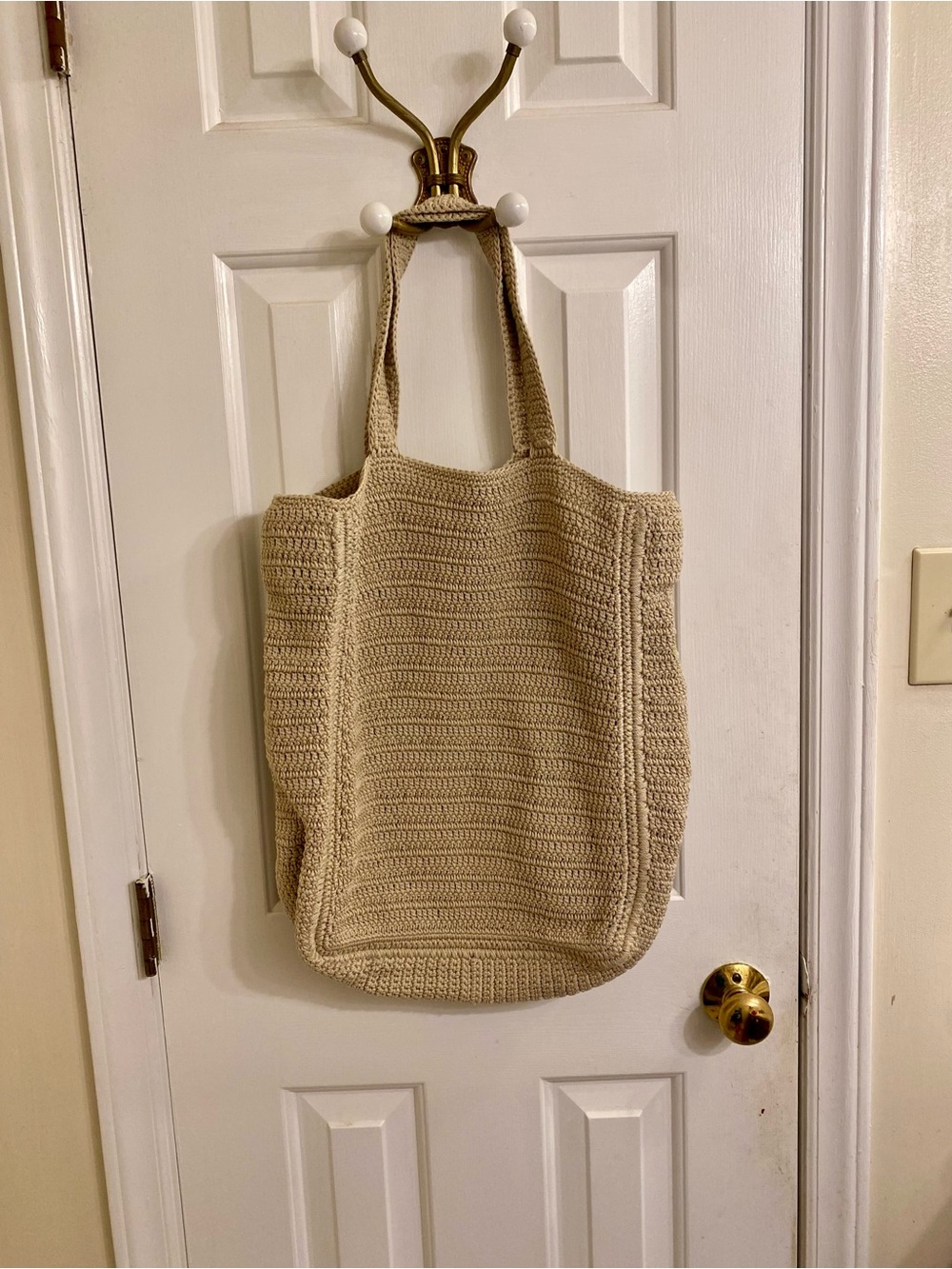 BEAUTIFUL BOHO CROCHET FLORAL LARGE TOTE BAG COTTAGECORE MARKET TOTE BAG PURSE - Picture 9 of 16